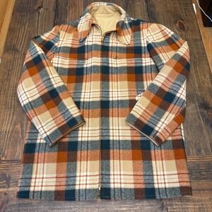 Pendleton 100% wool reversible jacket, vintage 1950's, plaid flannel pattern